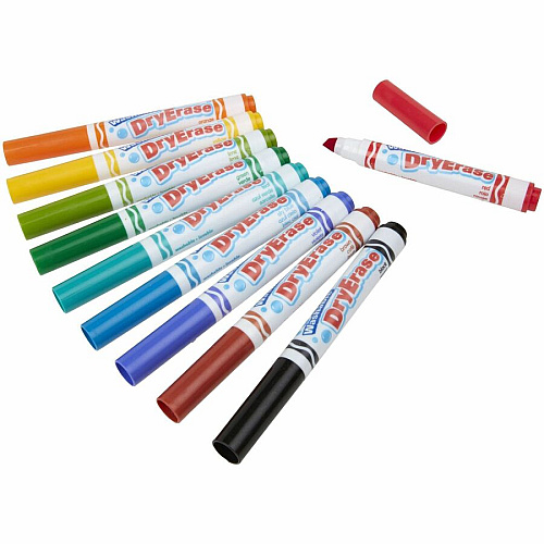 Crayola Washable Dura-Wedge Tip Dry-Erase Markers Erasable - Washable - 10 / Pack (587733)