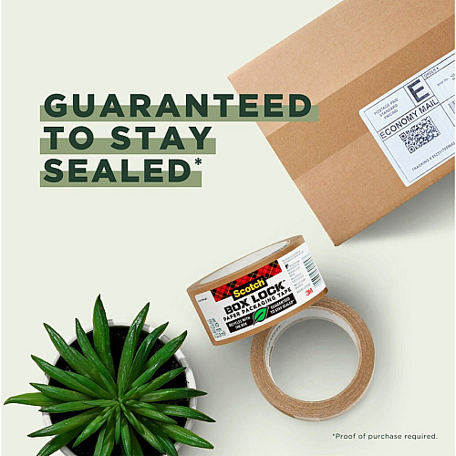 Scotch Box Lock Packaging Tape Refill 25 yd Length x 1.88" Width - Brown - 8 / Carton (7850238GC)