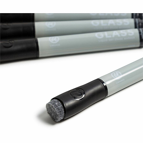 U Brands Glass Liquid Dry Erase Marker Erasable - Black Ink - 12 / Pack (3944U0012)