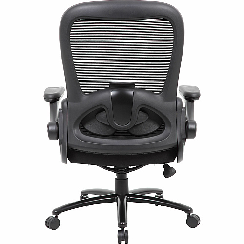Boss Heavy Duty Flip Arm Mesh Chair Black Seat Color - Fabric, High Density Foam (HDF) Seat Material - Black Back Color - Mesh Back Material - Black Frame Color - 5-star Base - Armrest - 1 Each (B601BK)