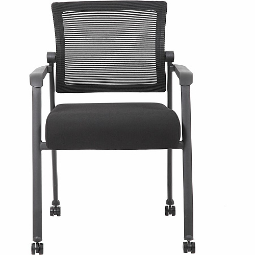 Boss Mesh 4-Legged Guest Chair Black Seat Color - Fabric Seat Material - Black Back Color - Mesh Back Material - Black Frame Color - Tubular Steel Frame Material - Four-legged Base - Armrest - 1 Each (B6889RBK)