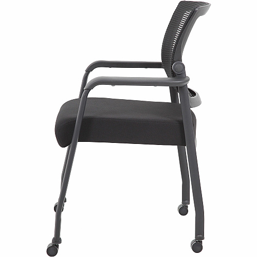 Boss Mesh 4-Legged Guest Chair Black Seat Color - Fabric Seat Material - Black Back Color - Mesh Back Material - Black Frame Color - Tubular Steel Frame Material - Four-legged Base - Armrest - 1 Each (B6889RBK)