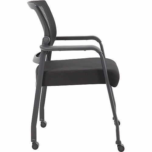 Boss Mesh 4-Legged Guest Chair Black Seat Color - Fabric Seat Material - Black Back Color - Mesh Back Material - Black Frame Color - Tubular Steel Frame Material - Four-legged Base - Armrest - 1 Each (B6889RBK)