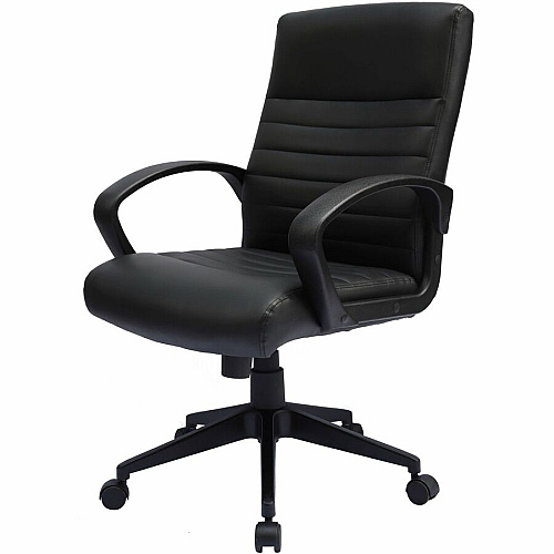 Boss Ribbed Back Task Chair Black Seat Color - Vinyl Seat Material - Black Back Color - Vinyl Back Material - Black Frame Color - 5-star Base - Armrest - 1 Each (B426BK)