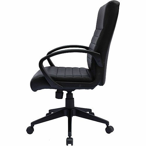 Boss Ribbed Back Task Chair Black Seat Color - Vinyl Seat Material - Black Back Color - Vinyl Back Material - Black Frame Color - 5-star Base - Armrest - 1 Each (B426BK)