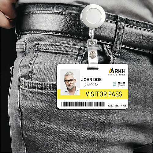 Avery Name Badge Print/Message - "Landscape - 2.1" Width x 3.4" Height - Rectangular Shape - Double Sided - Durable, Hand Writable, Printable, Water Resistant, Chemical Resistant, Abrasion Resistant, Tear Resistant, UV Resistant, Water Proof, Inse (61611)