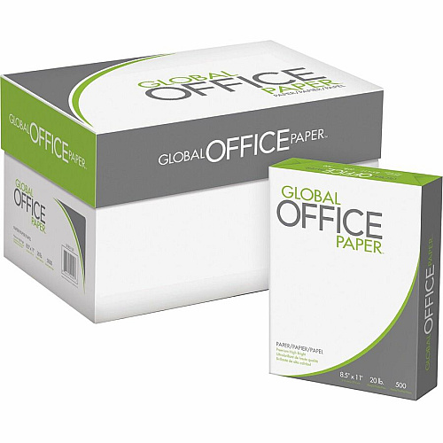 Global Office Premium Multipurpose Paper - White 96 Brightness - Letter - 8 1/2" x 11" - 20 lb Basis Weight - White - 500 Sheets per Ream - 400 / Pallet (GO851120PL)