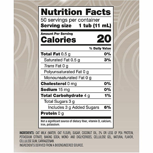 Coffee-mate Coffee mate Oat Milk Vanilla Liquid Creamer Singles Vanilla Flavor - 50/Box - 4 / Carton (19891CT)