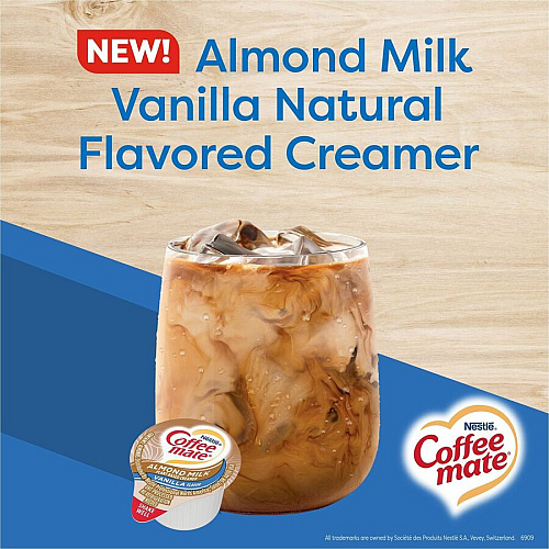 Coffee-mate Coffee mate Almond Milk Vanilla Liquid Creamer Singles Natural Vanilla Almond Milk Flavor - 0.38 fl oz (11 mL) - 50/Box - 4 / Carton (42258CT)