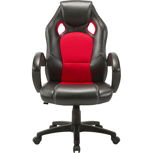 LYS High-back Gaming Chair For Gaming - Polyurethane, Mesh, Nylon - Red, Black (CH700PARD)
