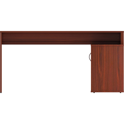LYS L-Shape Workstation with Cabinet Laminated L-shaped Top - 200 lb Capacity - 29.50" Height x 60" Width x 47.25" Depth - Assembly Required - Mahogany - Particleboard - 1 Each (DK103RRMH)