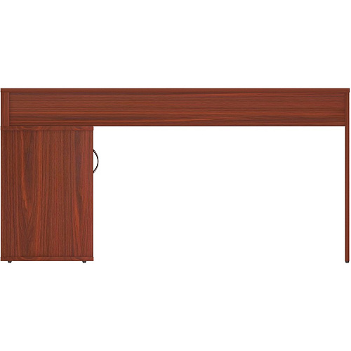 LYS L-Shape Workstation with Cabinet Laminated L-shaped Top - 200 lb Capacity - 29.50" Height x 60" Width x 47.25" Depth - Assembly Required - Mahogany - Particleboard - 1 Each (DK103RRMH)
