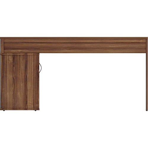 LYS L-Shape Workstation with Cabinet Laminated L-shaped Top - 200 lb Capacity - 29.50" Height x 60" Width x 47.25" Depth - Assembly Required - Walnut - Particleboard - 1 Each (DK103RRWT)