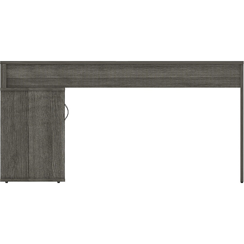 LYS L-Shape Workstation with Cabinet Laminated L-shaped Top - 200 lb Capacity - 29.50" Height x 60" Width x 47.25" Depth - Assembly Required - Weathered Charcoal - Particleboard - 1 Each (DK103RRWC)