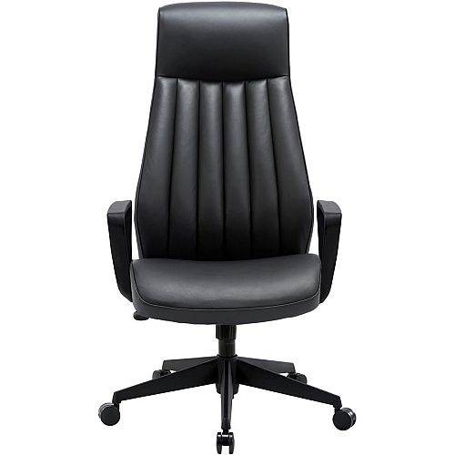 LYS High-Back Bonded Leather Chair Black Seat Color - Bonded Leather Seat Material - Black Back Color - Bonded Leather Back Material - High Back - Armrest - 1 Each (CH100LABK)