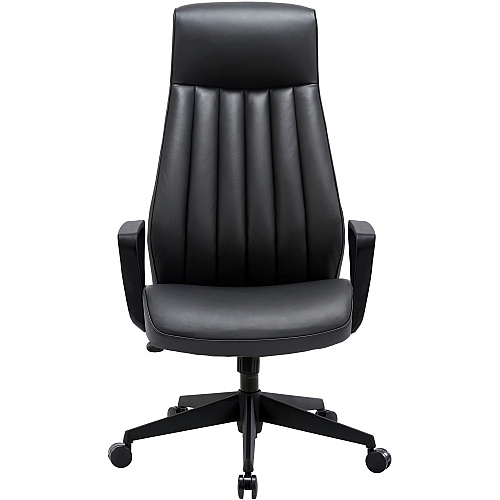 LYS High-Back Bonded Leather Chair Black Seat Color - Bonded Leather Seat Material - Black Back Color - Bonded Leather Back Material - High Back - Armrest - 1 Each (CH100LABK)
