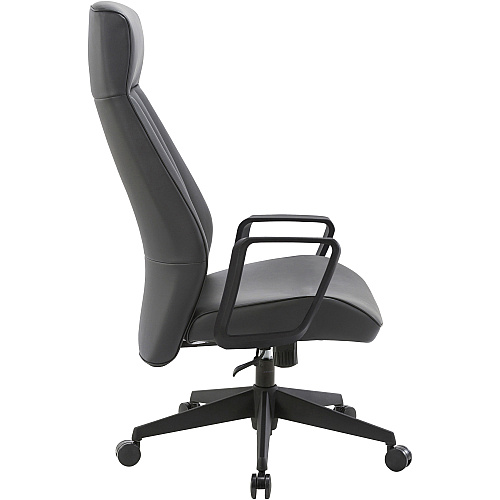 LYS High-Back Bonded Leather Chair Black Seat Color - Bonded Leather Seat Material - Black Back Color - Bonded Leather Back Material - High Back - Armrest - 1 Each (CH100LABK)