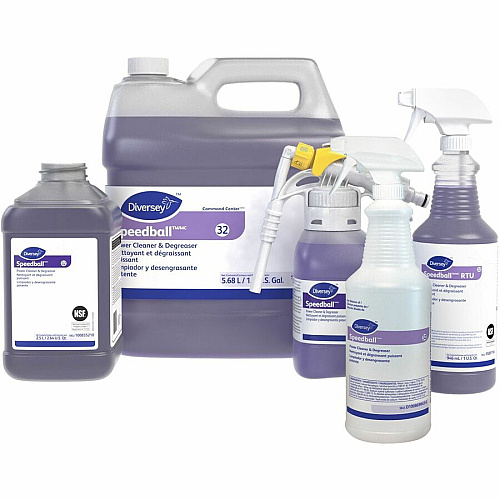 Diversey Speedball Power Cleaner & Degreaser Concentrate - 84.5 fl oz (2.6 quart) - Fresh Lemon, Citrus Scent - Butyl-free, Rinse-free, Residue-free, Heavy Duty - Purple - 2 / Carton (100835210)