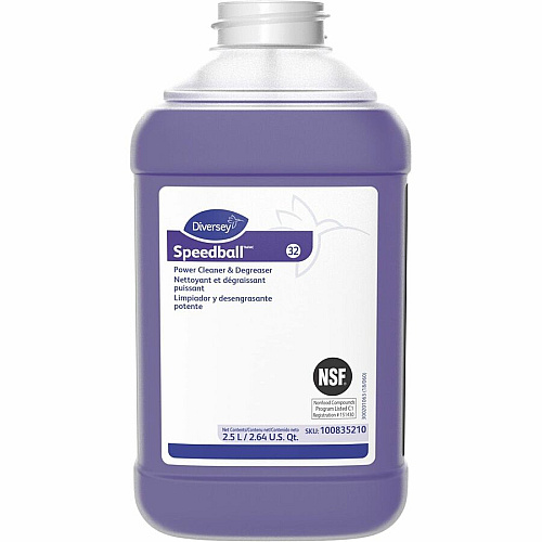 Diversey Speedball Power Cleaner & Degreaser Concentrate - 84.5 fl oz (2.6 quart) - Fresh Lemon, Citrus Scent - Butyl-free, Rinse-free, Residue-free, Heavy Duty - Purple - 2 / Carton (100835210)