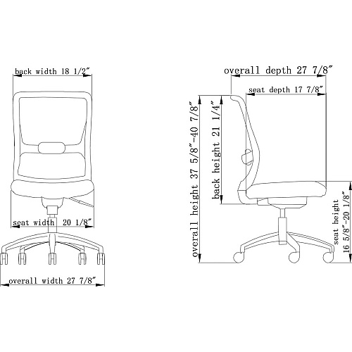 LYS SOHO Collection Staff Chair Fabric Seat Material - Black - 1 Each (CH200MNBK)