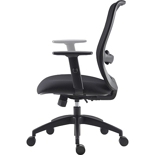 LYS SOHO Staff Chair Fabric Seat - Black - Armrest - 1 Each (CH200MABK)