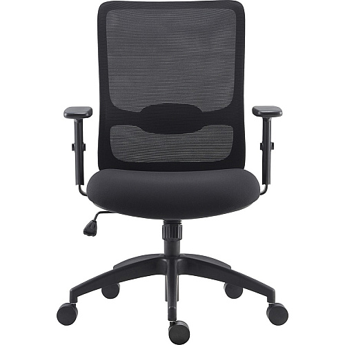 LYS SOHO Staff Chair Fabric Seat - Black - Armrest - 1 Each (CH200MABK)