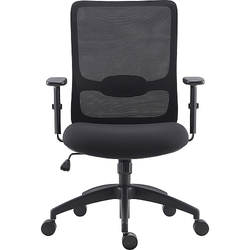 LYS SOHO Staff Chair Fabric Seat - Black - Armrest - 1 Each (CH200MABK)