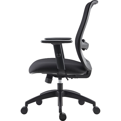 LYS SOHO Staff Chair Fabric Seat - Black - Armrest - 1 Each (CH200MABK)
