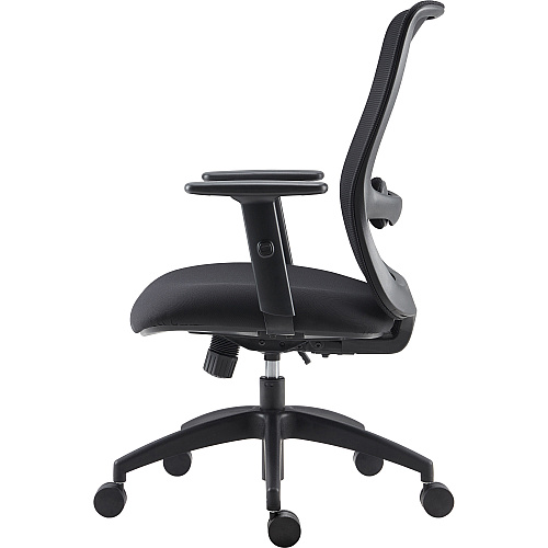 LYS SOHO Staff Chair Fabric Seat - Black - Armrest - 1 Each (CH200MABK)