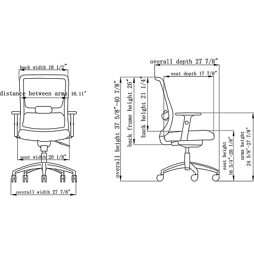 LYS SOHO Staff Chair Fabric Seat - Black - Armrest - 1 Each (CH200MABK)