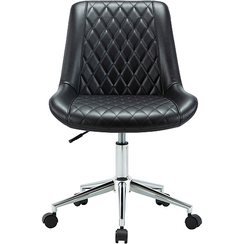 LYS Low Back Office Chair Black Seat Color - Plywood, Bonded Leather Seat Material - Black Back Color - Plywood, Vinyl Back Material - Low Back - 1 Each (CH304BNBK)