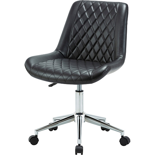 LYS Low Back Office Chair Black Seat Color - Plywood, Bonded Leather Seat Material - Black Back Color - Plywood, Vinyl Back Material - Low Back - 1 Each (CH304BNBK)