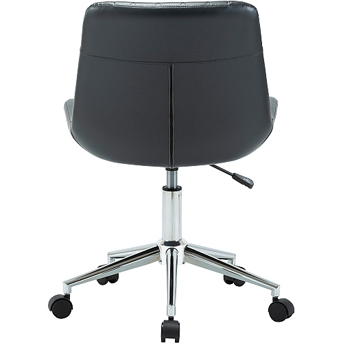 LYS Low Back Office Chair Black Seat Color - Plywood, Bonded Leather Seat Material - Black Back Color - Plywood, Vinyl Back Material - Low Back - 1 Each (CH304BNBK)
