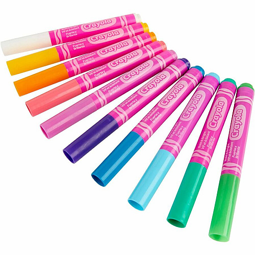 Crayola Bright/Bold Broad Line Markers Broad Conical Marker Point - Washable - Assorted Ink - Water Based - Assorted Barrel - 10 / Pack (587735)