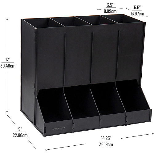 Mind Reader Abundant Compact Coffee Pod Dispenser 4 Compartment(s) - Compact, Heavy Duty, Easy to Clean - Black - Plastic - 1 Each (CPODBK)