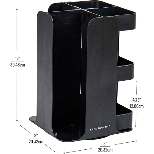 Mind Reader 8-Compartment Condiment Carousel 30 x Cup - 8 Compartment(s) - 12" Height x 8" Width x 8" Length - Counter - Compact, Durable, Portable - Black - Plastic - 1 Each (CUPOSPIN)