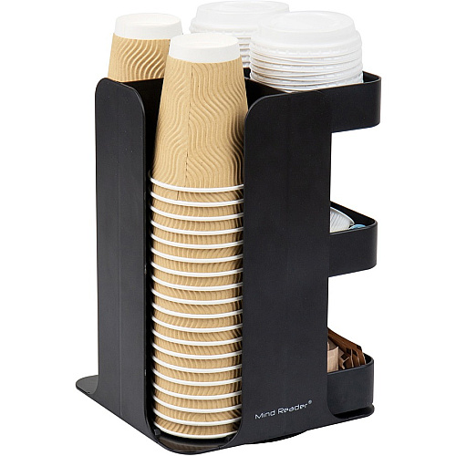 Mind Reader 8-Compartment Condiment Carousel 30 x Cup - 8 Compartment(s) - 12" Height x 8" Width x 8" Length - Counter - Compact, Durable, Portable - Black - Plastic - 1 Each (CUPOSPIN)
