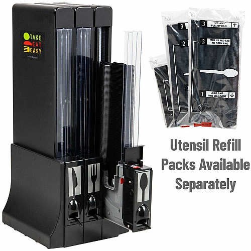 Mind Reader 3-Compartment Utensil Dispenser Organizer 300 - 3 Compartment(s) - 24" Height x 11.50" Width x 10.25" Length - Counter - Durable, Lightweight, Mold Resistant, Warp-free, Easy to Clean, Warp Resistant, Bacteria Resistant - Black - A (CUTDISPBK)