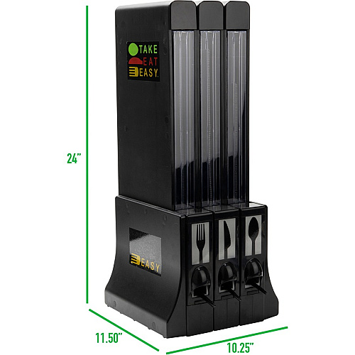 Mind Reader 3-Compartment Utensil Dispenser Organizer 300 - 3 Compartment(s) - 24" Height x 11.50" Width x 10.25" Length - Counter - Durable, Lightweight, Mold Resistant, Warp-free, Easy to Clean, Warp Resistant, Bacteria Resistant - Black - A (CUTDISPBK)