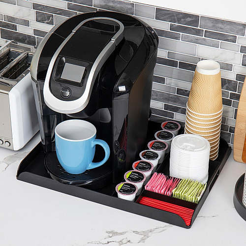 Mind Reader Anchor Collection Coffee Serving Station 7 x Coffee Pod - 7 Compartment(s) - 1.25" Height x 17.50" Width x 13.25" Depth - Counter, Desktop - Portable, Lightweight, Compact - Black - 1 Each (KEUTRAY)