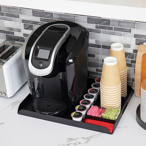 Mind Reader Anchor Collection Coffee Serving Station 7 x Coffee Pod - 7 Compartment(s) - 1.25" Height x 17.50" Width x 13.25" Depth - Counter, Desktop - Portable, Lightweight, Compact - Black - 1 Each (KEUTRAY)