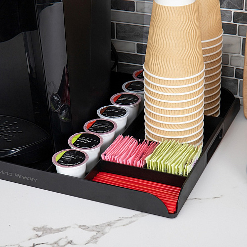 Mind Reader Anchor Collection Coffee Serving Station 7 x Coffee Pod - 7 Compartment(s) - 1.25" Height x 17.50" Width x 13.25" Depth - Counter, Desktop - Portable, Lightweight, Compact - Black - 1 Each (KEUTRAY)