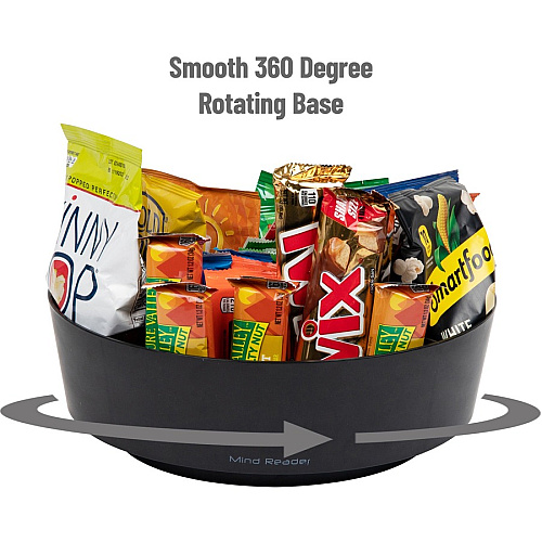 Mind Reader 4-Compartment Snack Carousel Organizer 4 Compartment(s) - Rotate, Lightweight - Black - 1 Each (LAZSNACK)