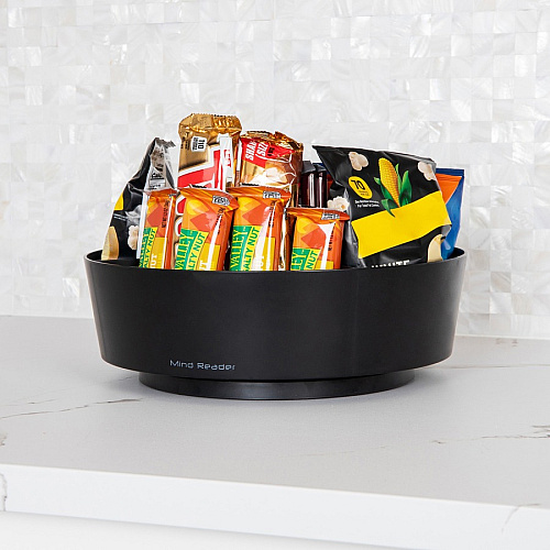Mind Reader 4-Compartment Snack Carousel Organizer 4 Compartment(s) - Rotate, Lightweight - Black - 1 Each (LAZSNACK)