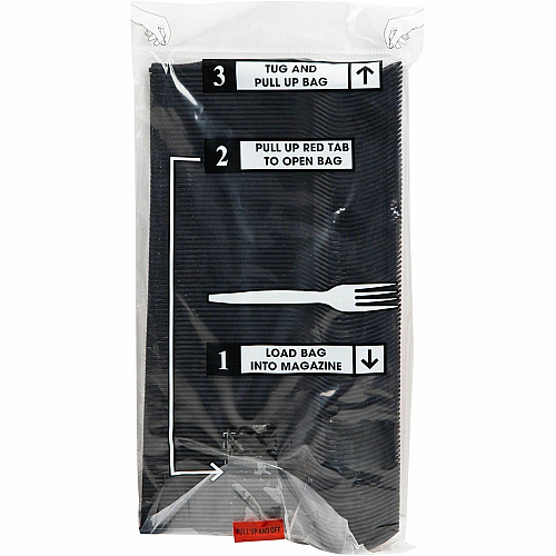 Mind Reader Cutlery Dispenser Utensil Refill Fork - Kitchen, Breakroom - Black - 100 / Pack (PFORK100)