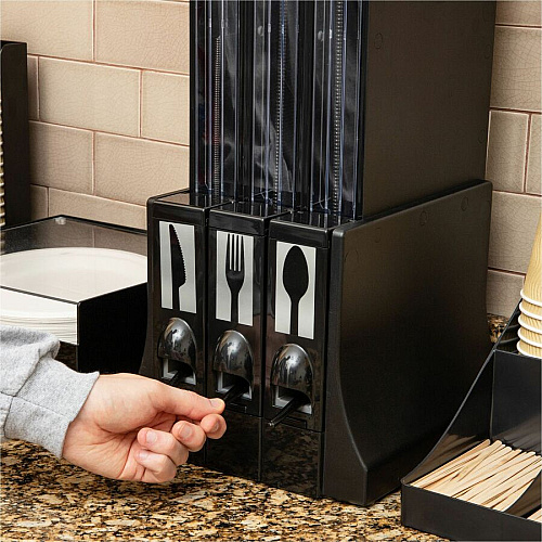 Mind Reader Cutlery Dispenser Utensil Refill Fork - Kitchen, Breakroom - Black - 100 / Pack (PFORK100)
