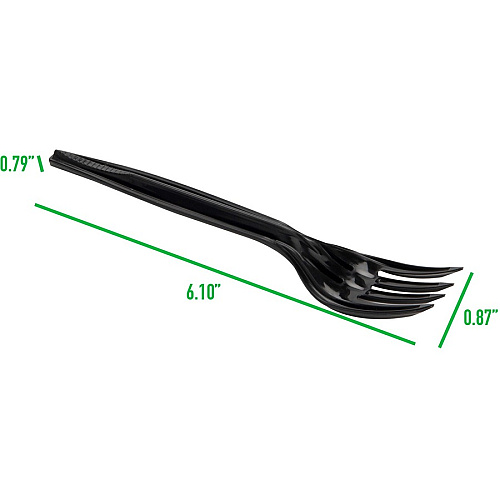Mind Reader Cutlery Dispenser Utensil Refill Fork - Kitchen, Breakroom - Black - 100 / Pack (PFORK100)