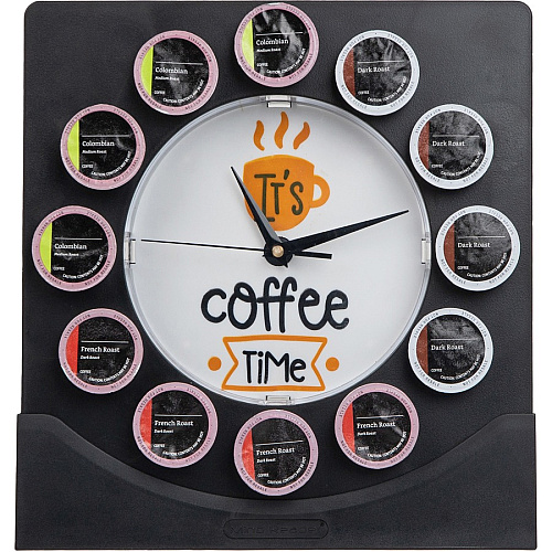 Mind Reader Anchor Coffee Pod Holder with Clock Black - 1 Each (PODCLOCK)