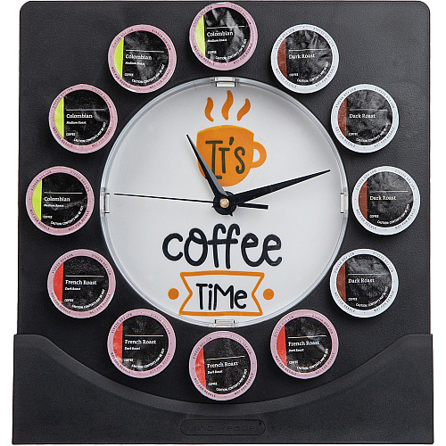Mind Reader Anchor Coffee Pod Holder with Clock Black - 1 Each (PODCLOCK)