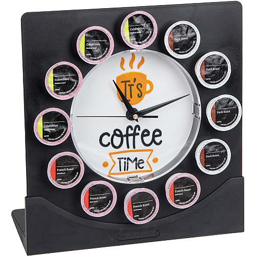 Mind Reader Anchor Coffee Pod Holder with Clock Black - 1 Each (PODCLOCK)